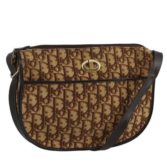 Christian Dior Trotter Canvas Shoulder Bag Brown Auth 108645V - Picture 1 of 14